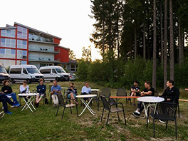 The participants at the fireside chat.