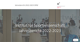 Titelbild des elektronischen Jahresberichtes des Instituts für Sportwissenschaft 2022-2023.