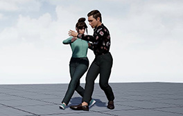 Virtuelle Realität, die ein Tanzpaar zeigt.